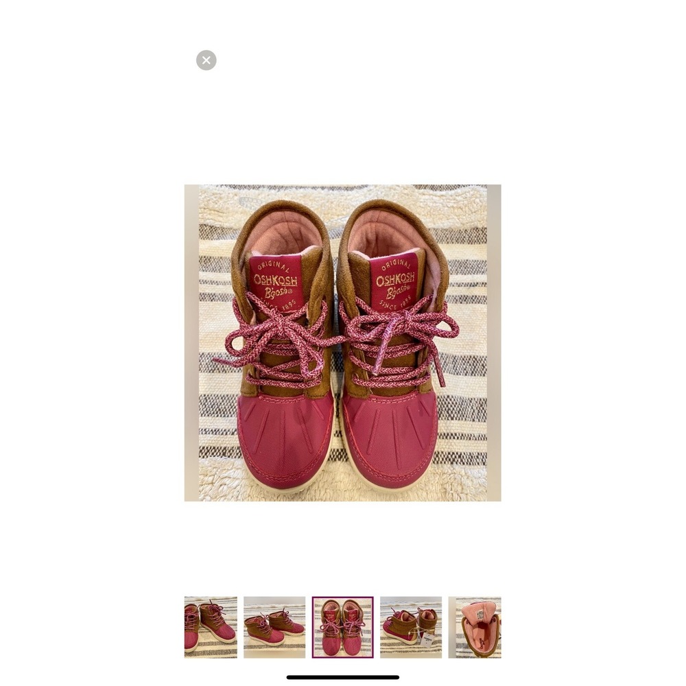 Posh Josh B'gosh Girls‎ High Top Shoes Youth Size 12M Dk Pink